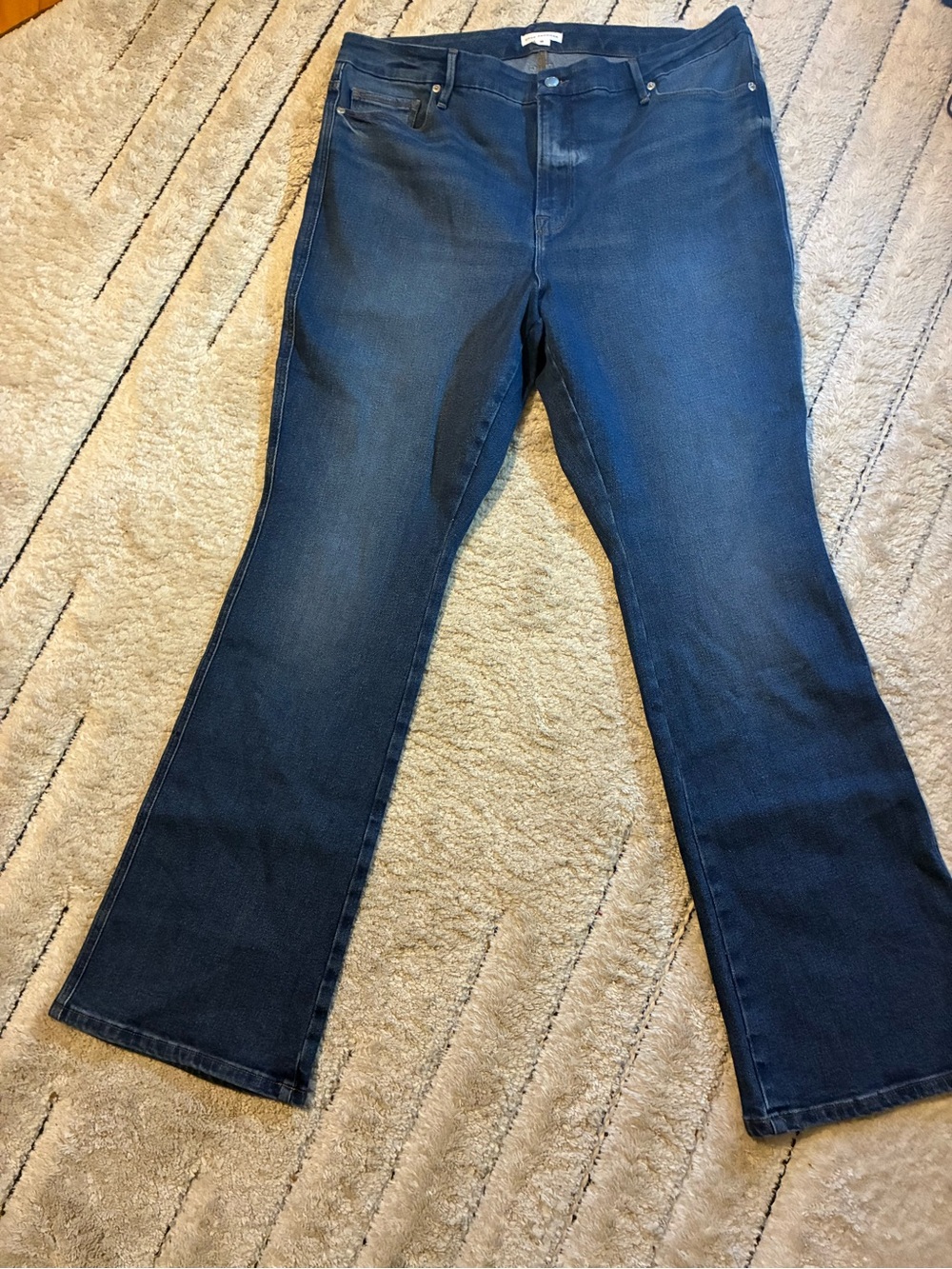 Good American Dark Blue Flare Jeans